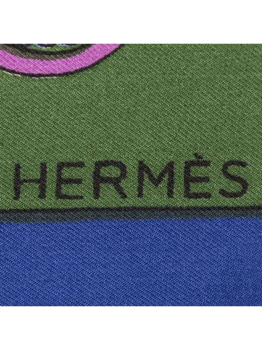 Hermes Scarf Green Blue Lilac 100% Twill Silk